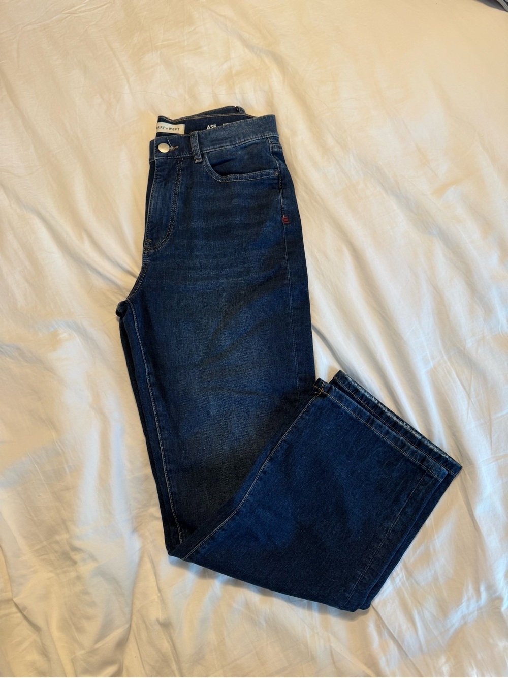 Warp + Weft Women's Straight Jeans in Dark Indigo